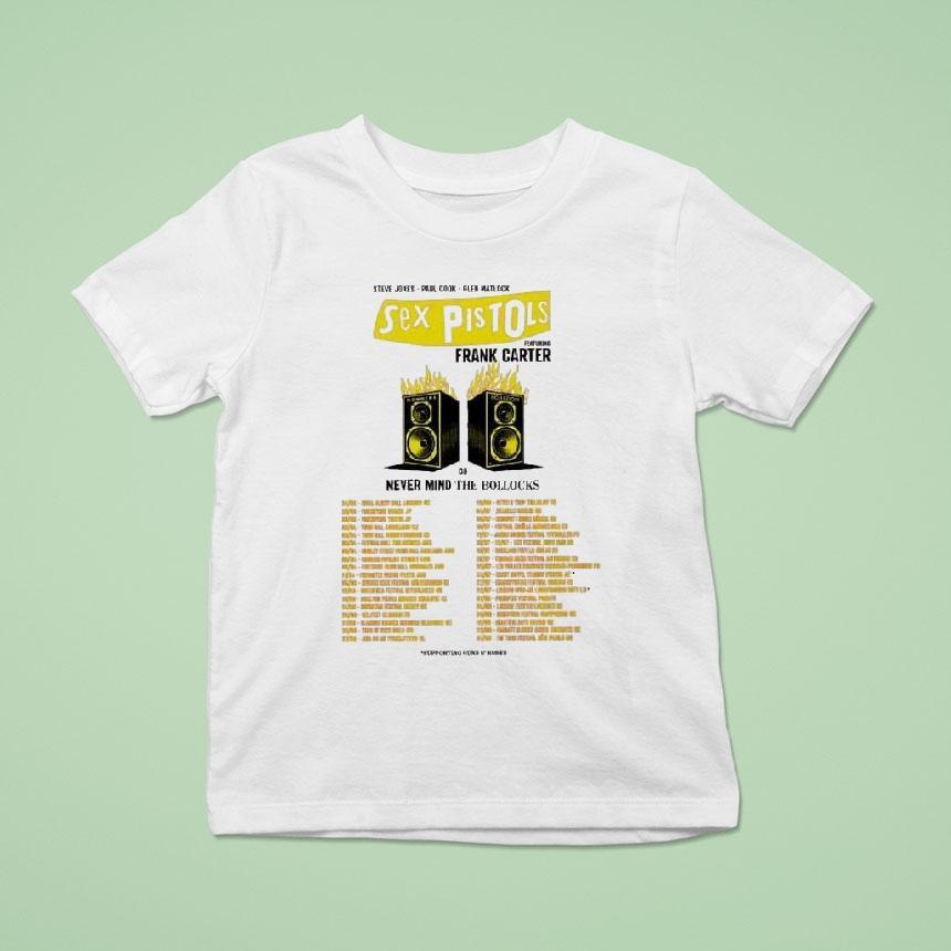 Sex Pistols Do Never Mind The Bollocks Tour Featuring Frank Carter Dates T Shirt Sex Pistols Do Never Mind The Bollocks Tour Featuring Frank Carter Dates T Shirt
