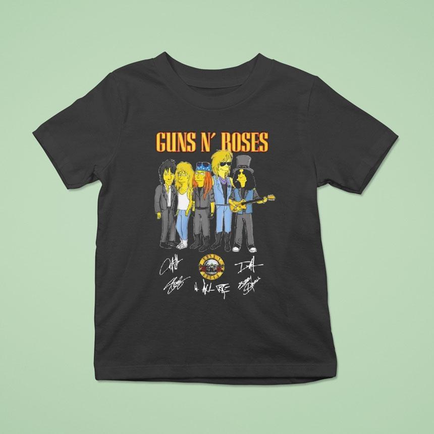 Simpsons Rock Band Guns N Roses Signature T Shirt Simpsons Rock Band Guns N Roses Signature T Shirt
