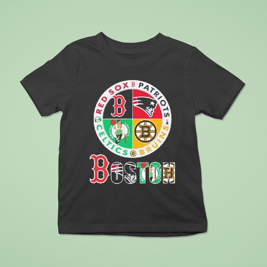 The Boston Sports Red Sox X New England Patriots X Celtics X Bruins Logo T Shirt The Boston Sports Red Sox X New England Patriots X Celtics X Bruins Logo T Shirt