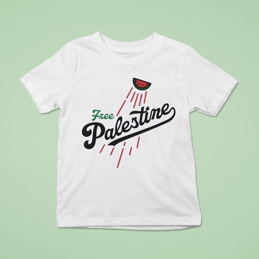 Watermelon Free Palestine Style Los Angeles Dodgers Logo T Shirt Watermelon Free Palestine Style Los Angeles Dodgers Logo T Shirt