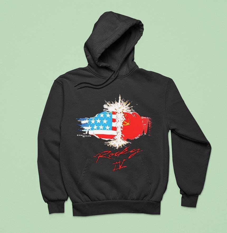 American Vs China Rocky Iv Movie Main Promo Hoodie American Vs China Rocky Iv Movie Main Promo Hoodie