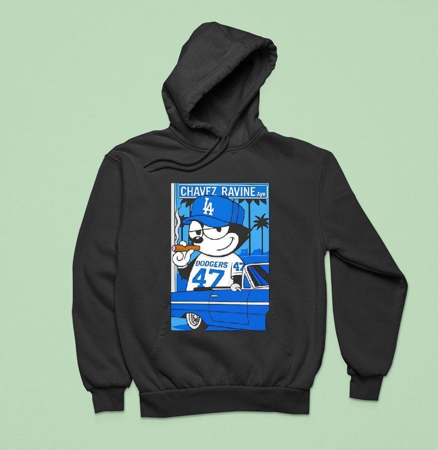 Chavez Ravine X Los Angeles Dodgers Lowrider Car Graphic Hoodie Chavez Ravine X Los Angeles Dodgers Lowrider Car Graphic Hoodie
