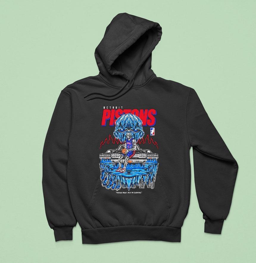 Detroit Pistons Icy Skull Car Graphic Hoodie Detroit Pistons Icy Skull Car Graphic Hoodie