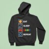 Food Drink Eat Sleep Dandy Repeat Pixel Foodie Retro Gamer Hoodie