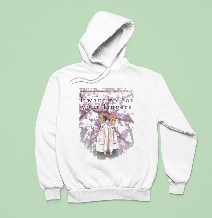 Itadori Yuji Jujutsu Kaisen I Want To Eat Your Fingers Friendship Blossoms When Opposite Attracts Hoodie Itadori Yuji Jujutsu Kaisen I Want To Eat Your Fingers Friendship Blossoms When Opposite Attracts Hoodie