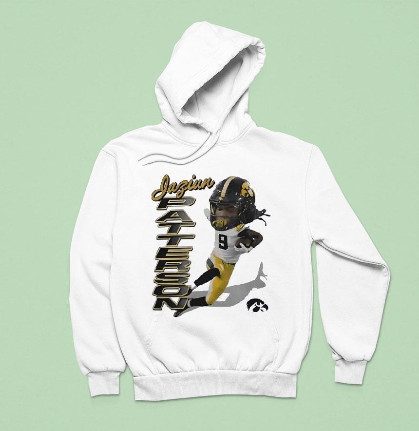 Jaziun Patterson Iowa Hawkeyes Football Caricature Logo Hoodie Jaziun Patterson Iowa Hawkeyes Football Caricature Logo Hoodie