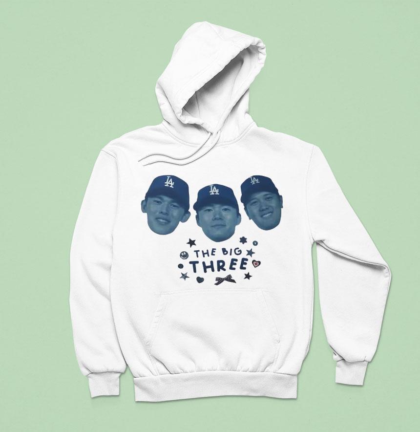 Los Angeles Dodgers Baseball The Big Three Hoodie Los Angeles Dodgers Baseball The Big Three Hoodie