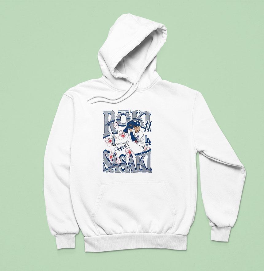 Los Angeles Dodgers Roki Sasaki New Era Player Art Sided Hoodie Los Angeles Dodgers Roki Sasaki New Era Player Art Sided Hoodie