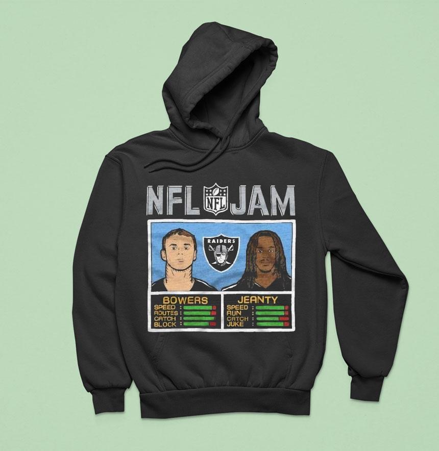 Nfl Jam Las Vegas Raiders Bowers And Jeanty Hoodie Nfl Jam Las Vegas Raiders Bowers And Jeanty Hoodie