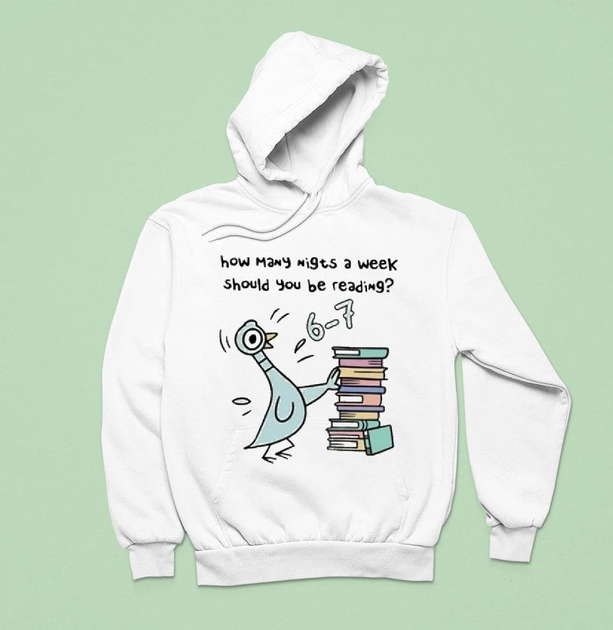 Pigeon Reading Book Lover Librarian Hoodie Pigeon Reading Book Lover Librarian Hoodie