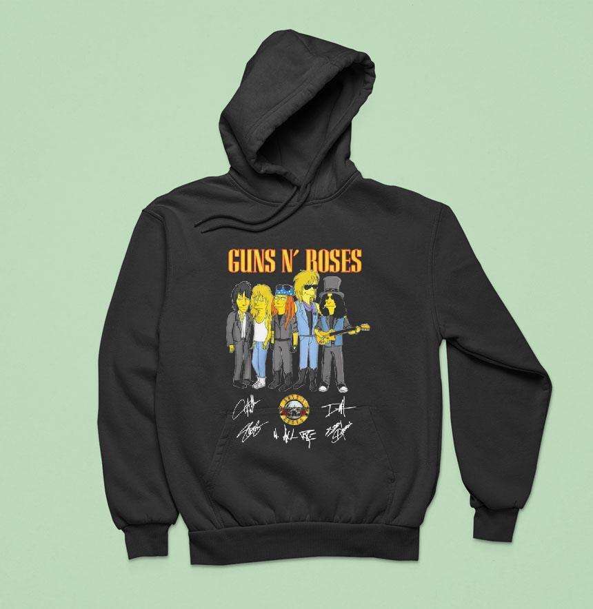 Simpsons Rock Band Guns N Roses Signature Hoodie Simpsons Rock Band Guns N Roses Signature Hoodie