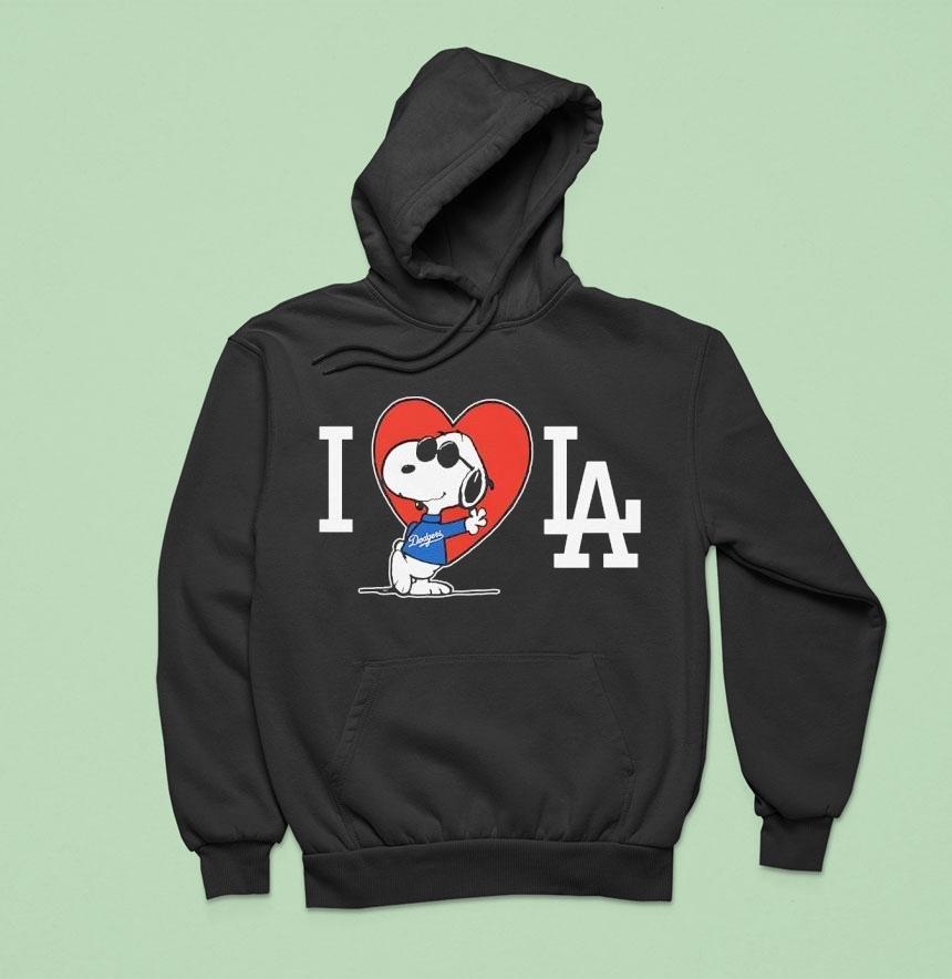 Snoopy I Love Los Angeles Dodgers Hoodie Snoopy I Love Los Angeles Dodgers Hoodie
