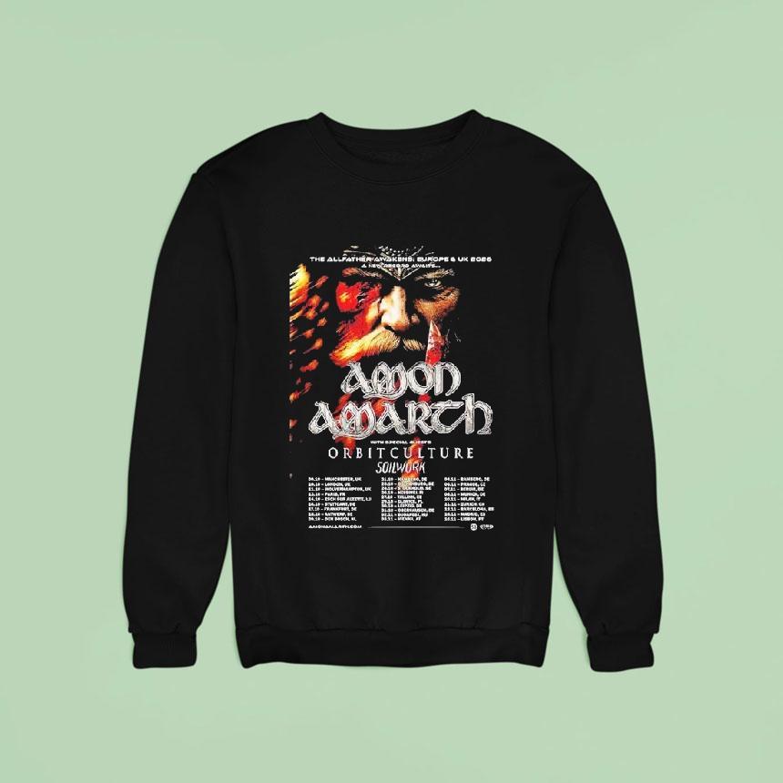 Amon Amarth The Allfather Awakens Europe And Uk Tour Dates Awaits Sweatshirt Amon Amarth The Allfather Awakens Europe And Uk Tour Dates Awaits Sweatshirt
