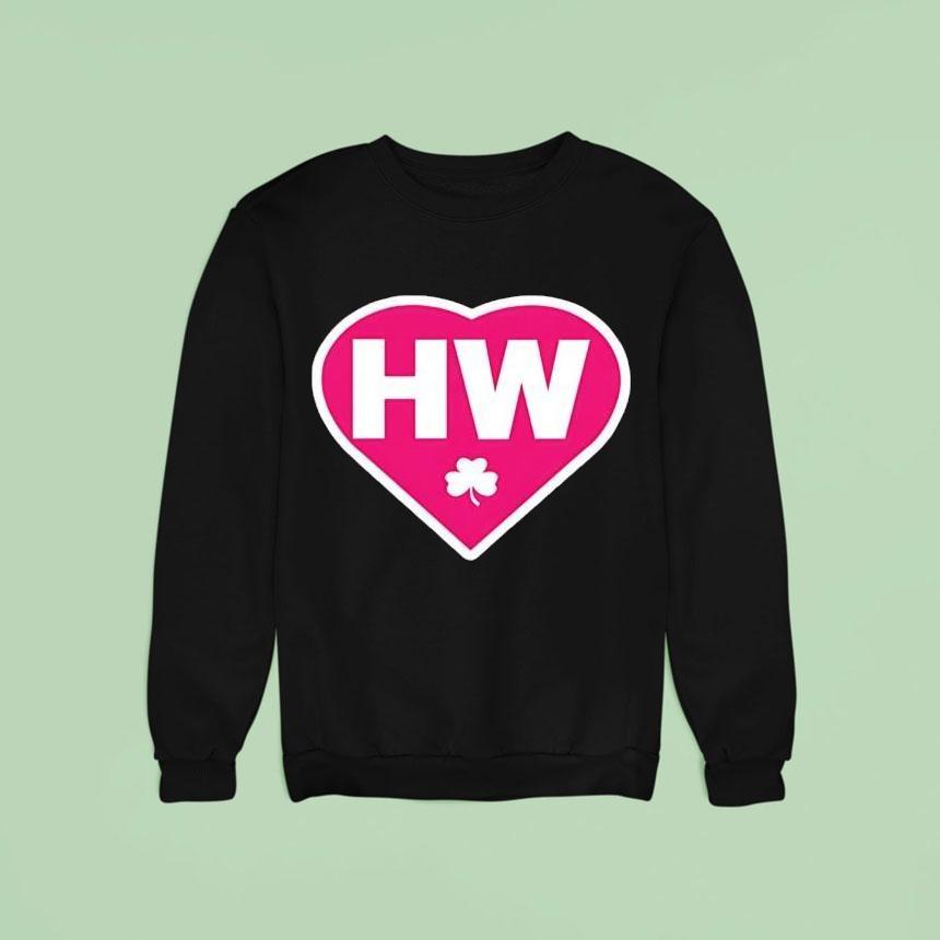 Boston Celtics Hw Lucky Clover In Hear Sweatshirt Boston Celtics Hw Lucky Clover In Hear Sweatshirt