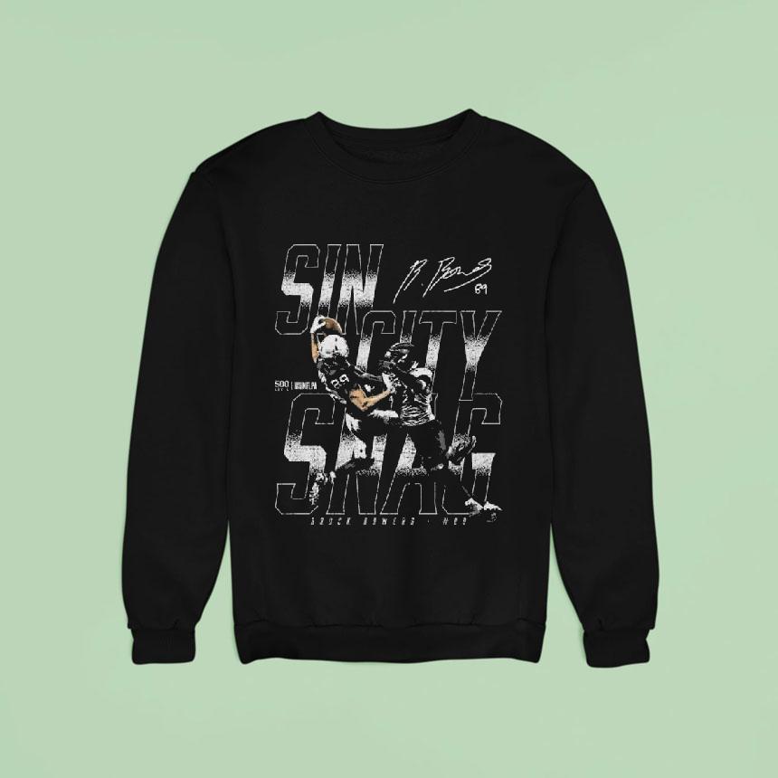 Brock Bowers Las Vegas Sin City Snag Sweatshirt Brock Bowers Las Vegas Sin City Snag Sweatshirt
