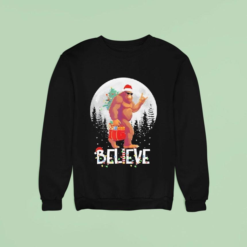 Christmas Tree Holiday Festive Bigfoo Sweatshirt Christmas Tree Holiday Festive Bigfoo Sweatshirt