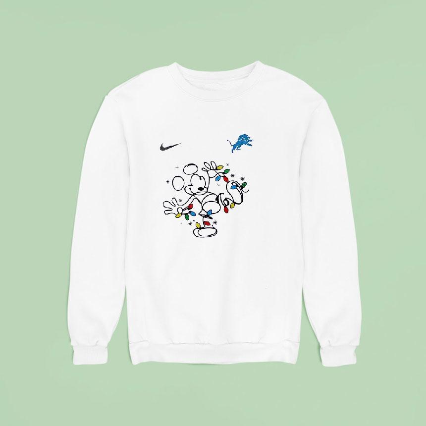 Detroit Lions X Mickey Mouse Believe In The Magic Of Christmas Sweatshirt Detroit Lions X Mickey Mouse Believe In The Magic Of Christmas Sweatshirt
