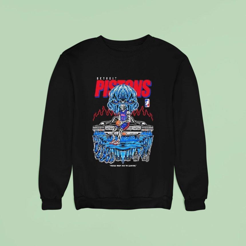 Detroit Pistons Icy Skull Car Graphic Sweatshirt Detroit Pistons Icy Skull Car Graphic Sweatshirt