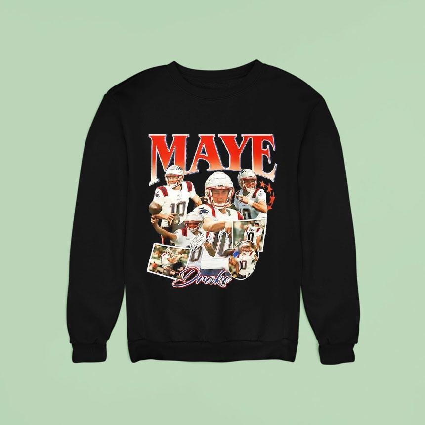 Drake Maye New England Patriots Signature Picture Sweatshirt Drake Maye New England Patriots Signature Picture Sweatshirt