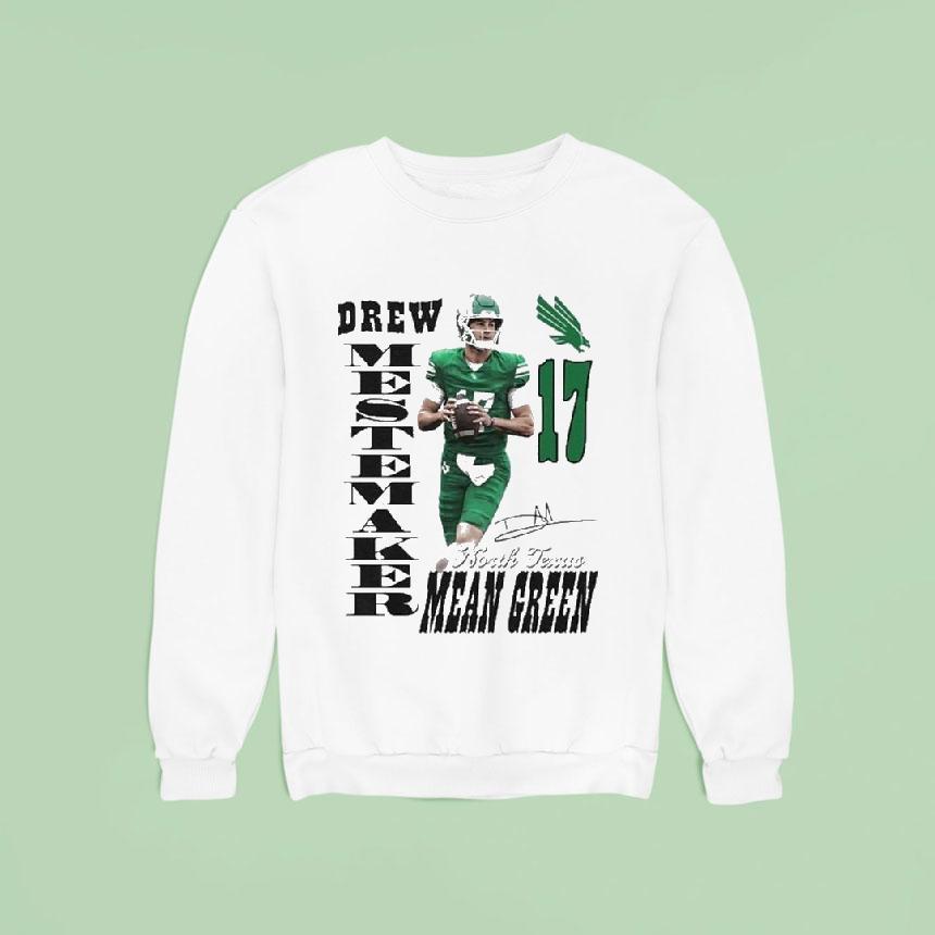 Drew Mestemaker North Texas Mean Green Portrait Signature Sweatshirt Drew Mestemaker North Texas Mean Green Portrait Signature Sweatshirt