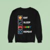 Food Drink Eat Sleep Dandy Repeat Pixel Foodie Retro Gamer Sweatshirt
