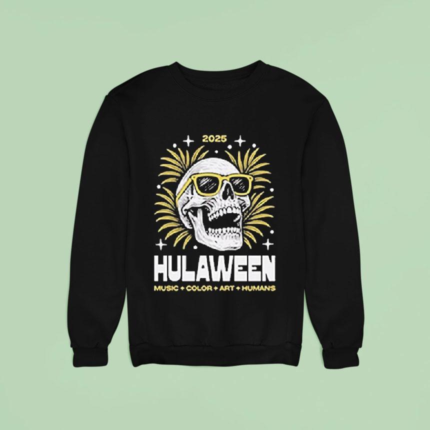 Hulaween Music Color Art Human Skull Sweatshirt Hulaween Music Color Art Human Skull Sweatshirt