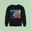 Japanese Monster Kaiju In Van Gogh Starry Nigh Sweatshirt