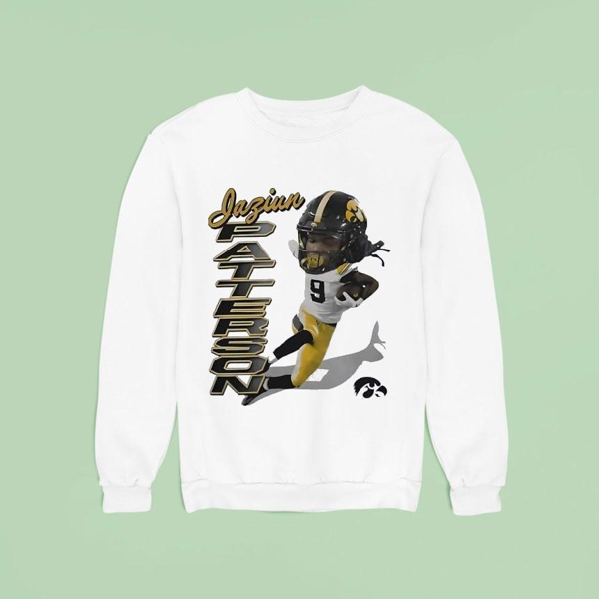 Jaziun Patterson Iowa Hawkeyes Football Caricature Logo Sweatshirt Jaziun Patterson Iowa Hawkeyes Football Caricature Logo Sweatshirt