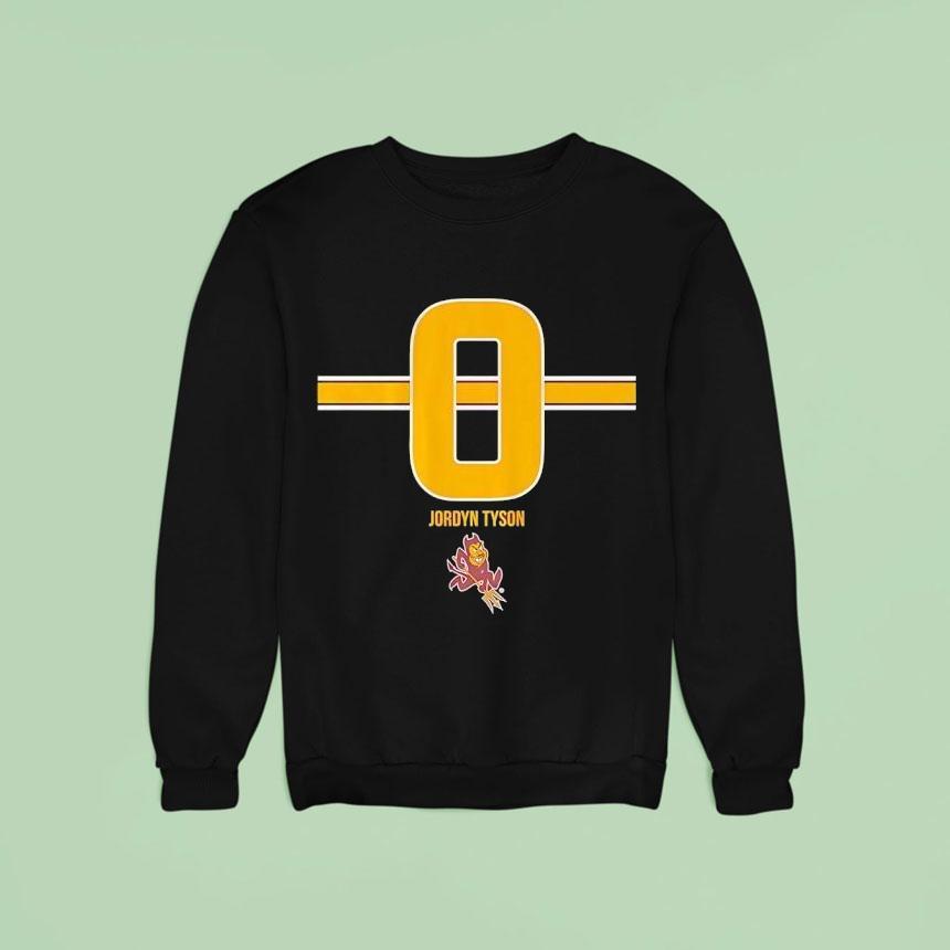 Jordyn Tyson Arizona State Sun Devils Football Stripe Sweatshirt Jordyn Tyson Arizona State Sun Devils Football Stripe Sweatshirt