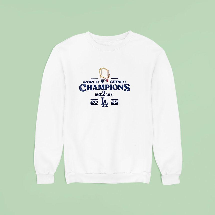 Los Angeles Dodgers World Series Champions Back Back Team Graphic Signature Sided Sweatshirt Los Angeles Dodgers World Series Champions Back Back Team Graphic Signature Sided Sweatshirt