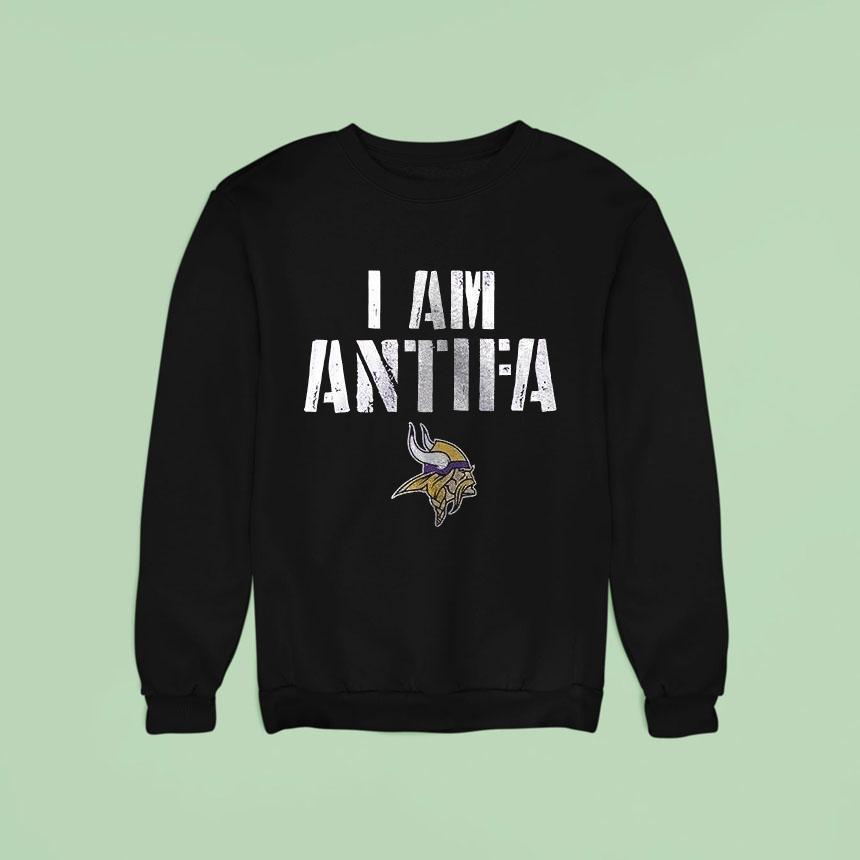 Minnesota Vikings I Am Antifa Against Fascism Sweatshirt Minnesota Vikings I Am Antifa Against Fascism Sweatshirt