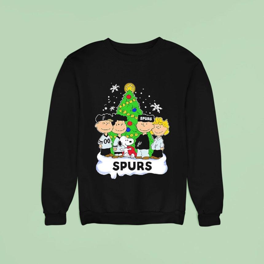 Peanuts Comic Christmas Tree In San Antonio Spurs Graphic Sweatshirt Peanuts Comic Christmas Tree In San Antonio Spurs Graphic Sweatshirt