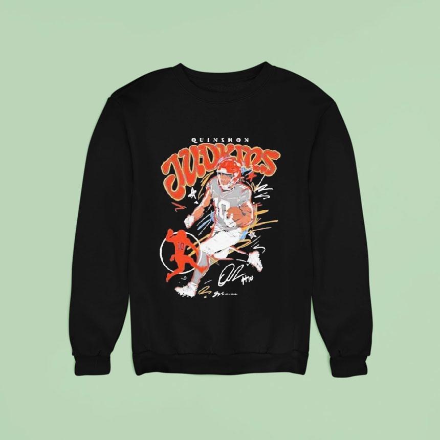 Quinshon Judkins Cleveland Browns Scribble Signature Sweatshirt Quinshon Judkins Cleveland Browns Scribble Signature Sweatshirt