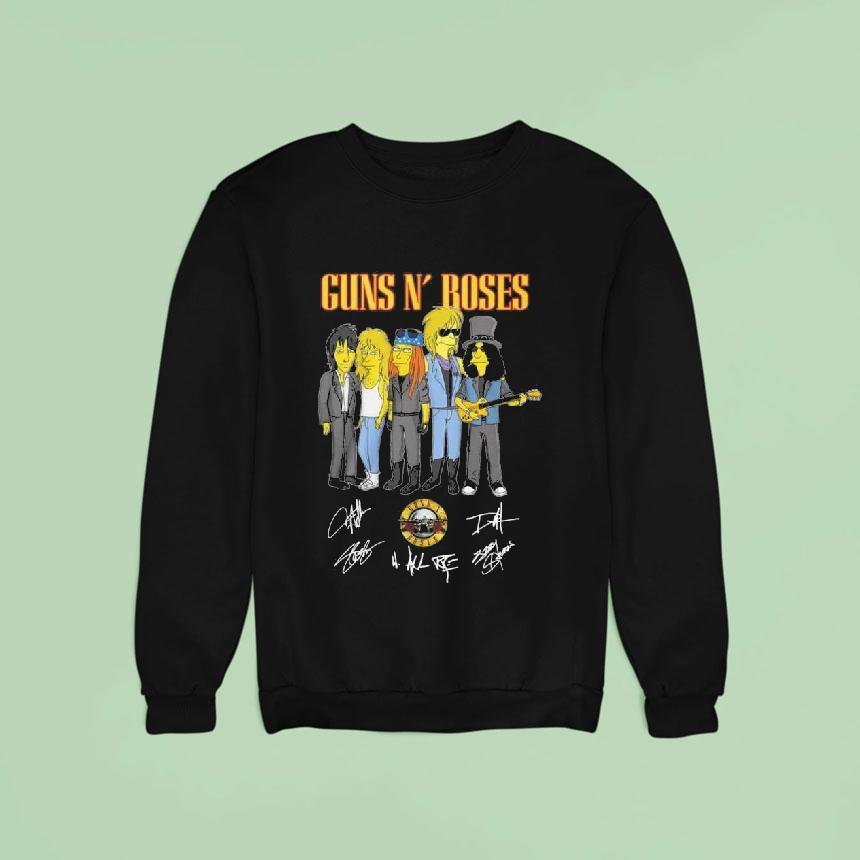 Simpsons Rock Band Guns N Roses Signature Sweatshirt Simpsons Rock Band Guns N Roses Signature Sweatshirt