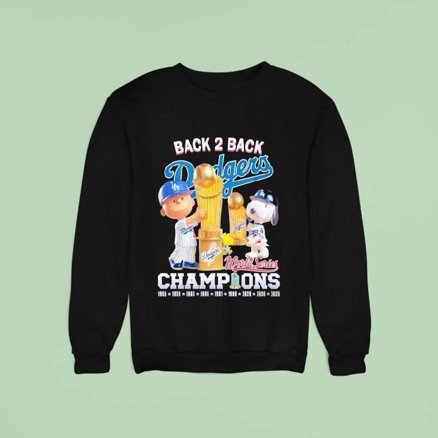 Snoopy X Los Angeles Dodgers World Series Champions Sweatshirt Snoopy X Los Angeles Dodgers World Series Champions Sweatshirt