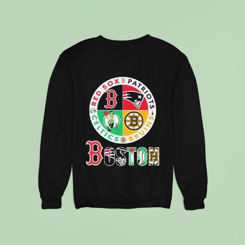 The Boston Sports Red Sox X New England Patriots X Celtics X Bruins Logo Sweatshirt The Boston Sports Red Sox X New England Patriots X Celtics X Bruins Logo Sweatshirt