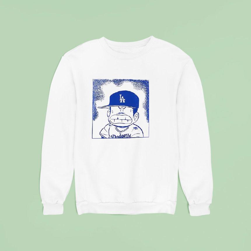 Yoshinobu Yamamoto Los Angeles Dodgers Mvp Number Cartoon Sided Sweatshirt Yoshinobu Yamamoto Los Angeles Dodgers Mvp Number Cartoon Sided Sweatshirt