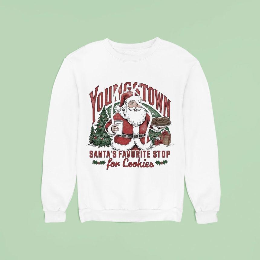 Youngstown Santa S Favorite Stop For Cookies Christmas Sweatshirt Youngstown Santa S Favorite Stop For Cookies Christmas Sweatshirt