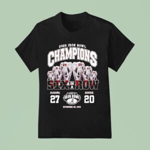 Alabama Crimson Tide Iron Bowl Champions Six In A Row Win T Shirt