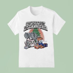 Alabama Crimson Tide And Auburn Tigers Iron Bowl Get Used To It Little Brother Christmas Masco T Shirt