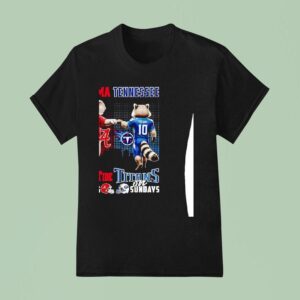 Alabama Crimson Tide On Saturdays And Tennessee Titans On Sunday Mascot With City Skyline T Shirt