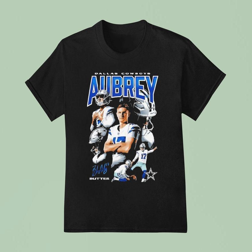 Brandon Aubrey Butter Dallas Cowboys Collage T Shirt