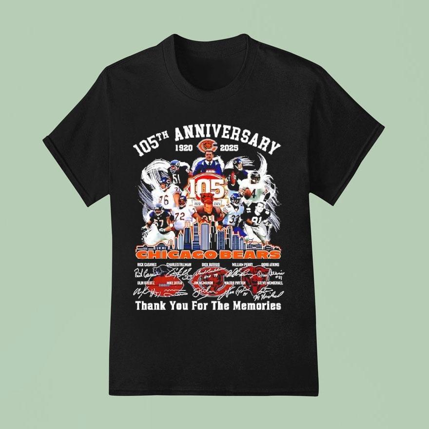Chicago Bears Th Anniversary Skyline Thank You For The Memories T Shirt