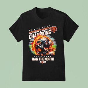 Chicago Bears Nfc North Champions Bear Down Ran The North Helmet Flames T Shirt