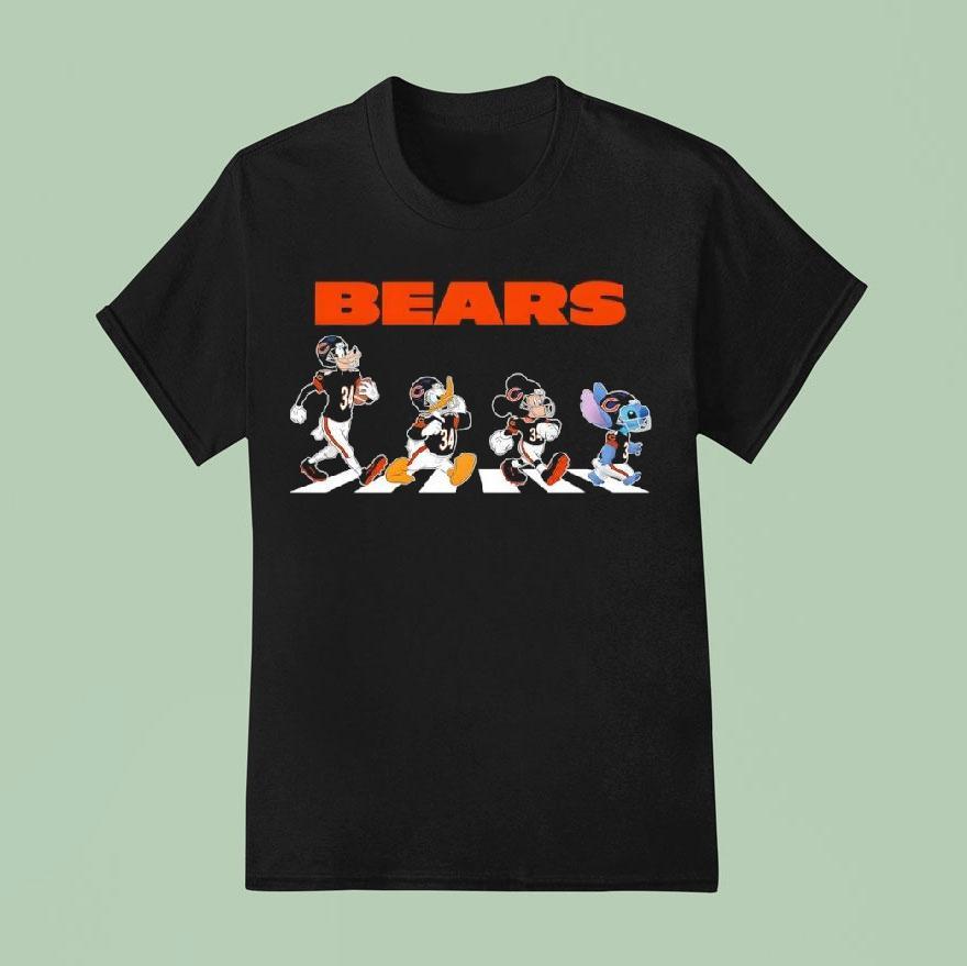 Chicago Bears X Goofy X Donald Duck X Mickey Mouse X Stitch Abbey Road T Shirt