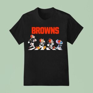 Cleveland Browns X Goofy X Donald Duck X Mickey Mouse X Stitch Abbey Road T Shirt