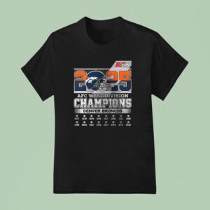 Denver Broncos Afc West Division Champions Helmet Name Roster T Shirt