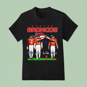 Denver Broncos Graphic Apparel Signatures Coach And Players T Shirt