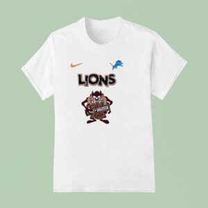 Detroit Lions X Taz Looney Tunes Harley Davidson T Shirt