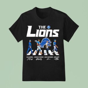 Detroit Ls The Lions With Abbey Road Players Signatures T Shirt